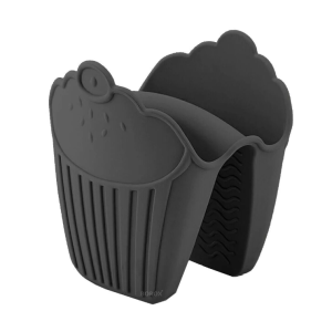 Borox Silikon Eldiven - Yanmaz Yapışmaz Parmak Koruyucu - Siyah